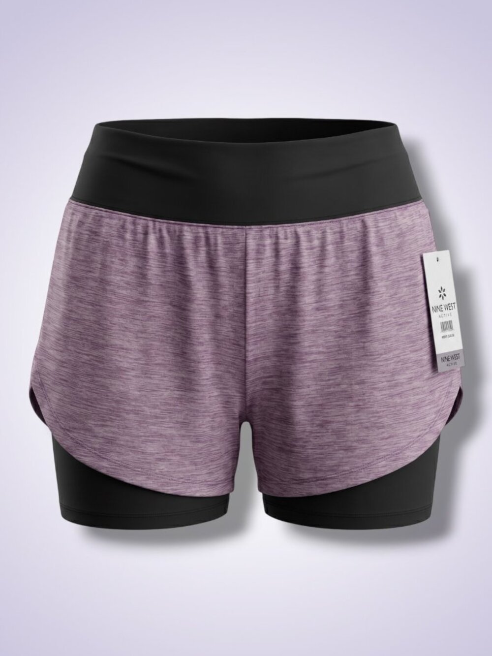 Nine West Active Purple 2-in-1 Moisture Wicking Running Shorts